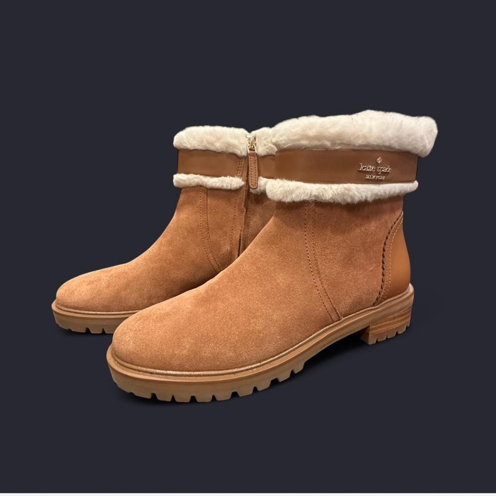 Kate Spade Designer Tan suede ankle boots